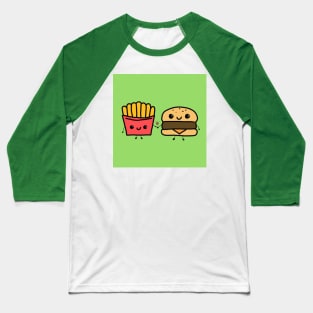 Kawaii fries and burger Baseball T-Shirt